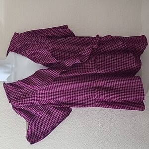 Michael Kors Burgundy and Black Geometric Blouse